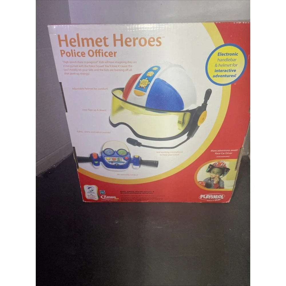 Hasbro Playskool Helmet Heroes Police Officer Toy Lights Sounds Ages 3+ New